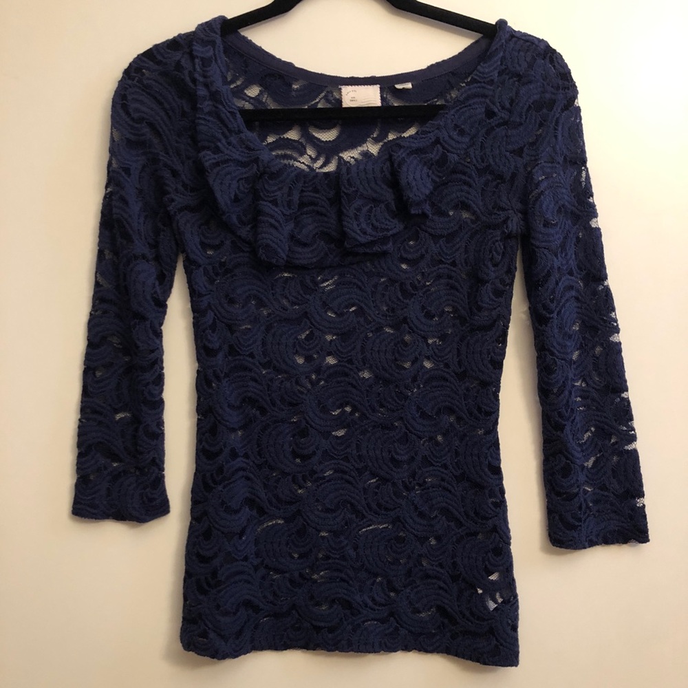 Blue Mesh Top